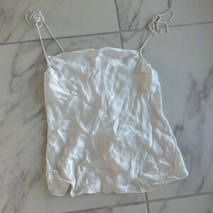 Wilfred White Satin Tie-Strap Cami